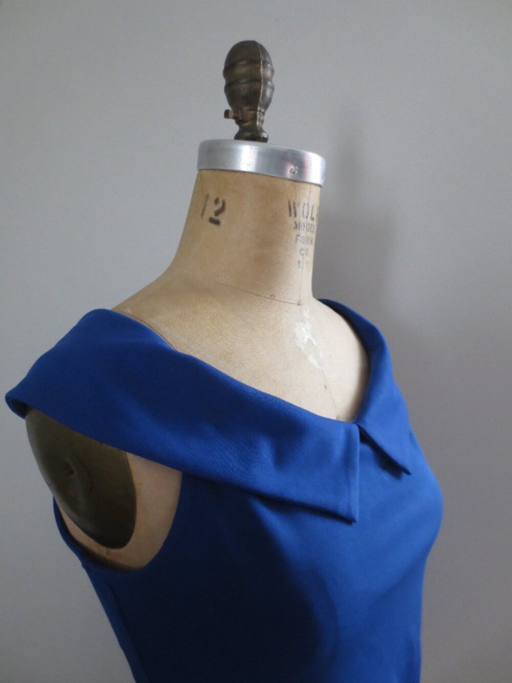 Unique Vintage 1950s Retro Blue Off-Shoulder Top - NWOT - Picture 3 of 9